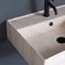 Beige Travertine Design Ceramic Console Sink and Matte Black Stand, 32